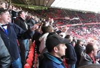 ManUtd supporters sings: 'Arsenal, you have to win for gold' at the end of the match