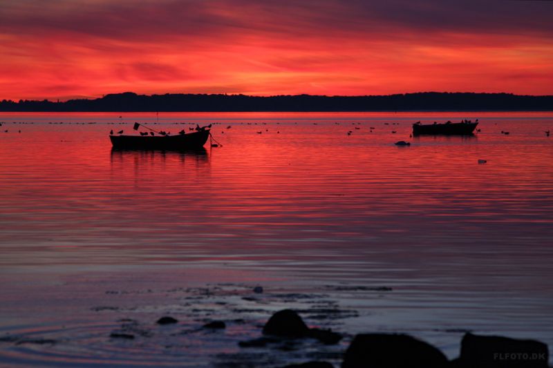 Solnedgang over Roskilde Fjord
Set fra FrederiksvÃ¦rk / Kregme
Keywords: solnedgang